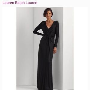 Ralph Lauren Black Women’s Foil Print Jersey Dress / Evening Gown size 12